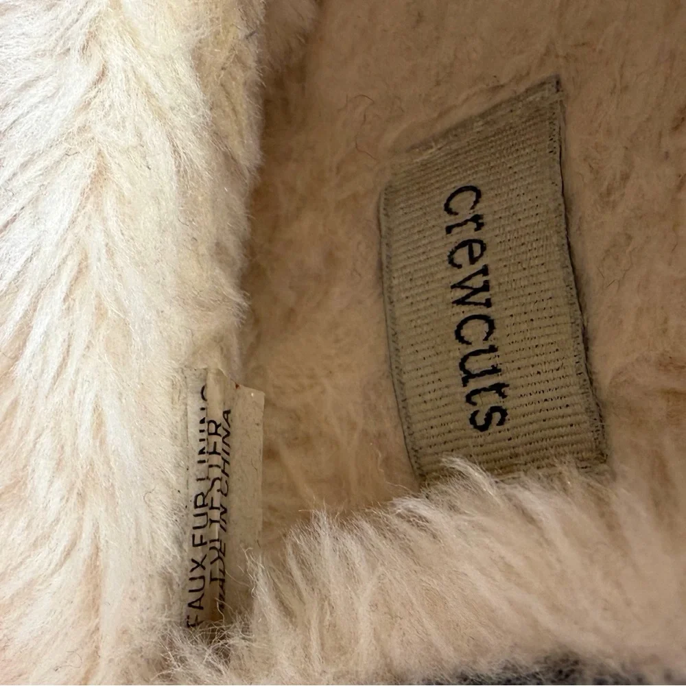 J Crew Crewcuts Shark Fuzzy Lined Slippers - Gray & Red